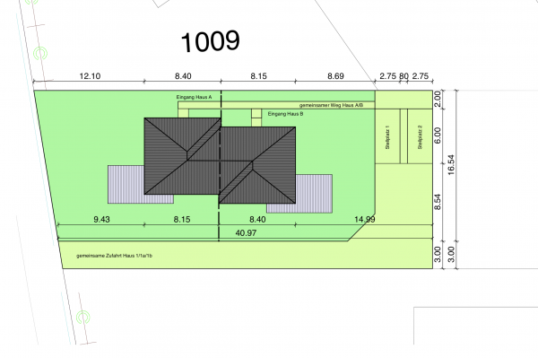 Neubau eines zweigeschossigen Doppelhauses