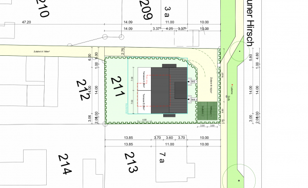 Neubau eines Doppelhauses auf einem rückwertigen Grundstück